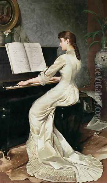 A Song Without Words 1880 Oil Painting - George Hamilton Barrable