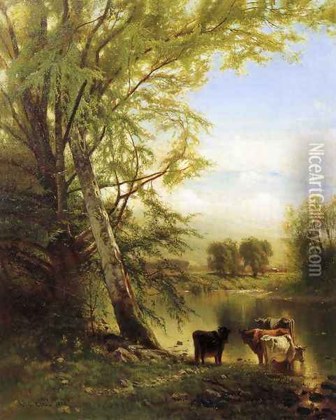 Pastoral Landscape Oil Painting - Arthur Parton