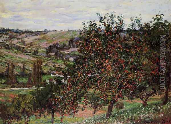 Apple Trees Near Vetheuil Oil Painting - Claude Oscar Monet