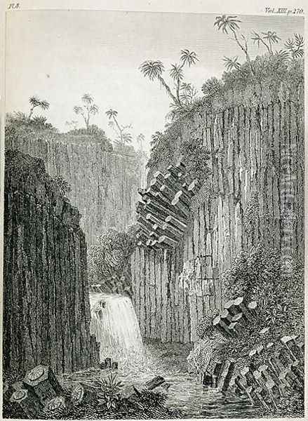 Cascade of Regla near Mexico Oil Painting - Humboldt, Friedrich Alexander, Baron von