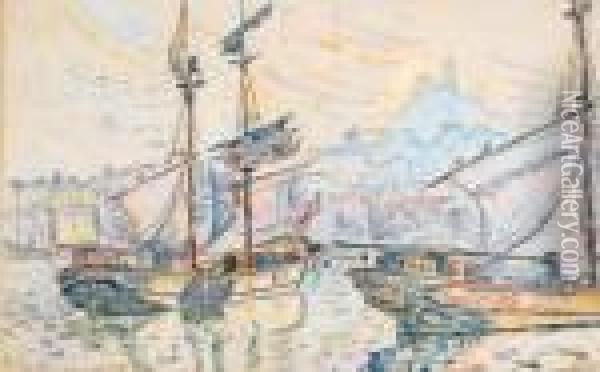 Le Port De Marseille Oil Painting - Paul Signac