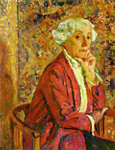 Portrait Of Madame Van Rijsselberghe Oil Painting - Theo van Rysselberghe