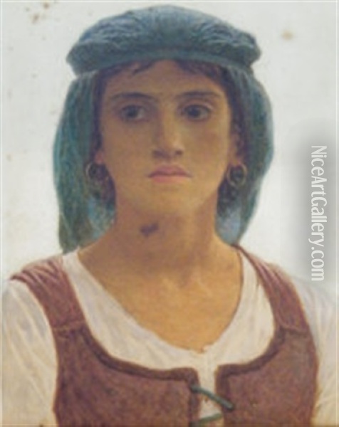 A Capri Girl Oil Painting - Edwin Bale