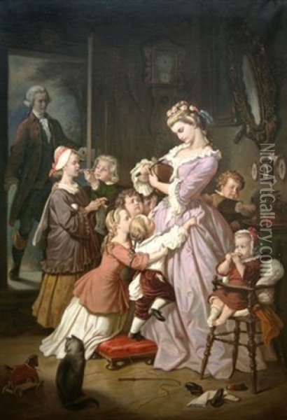Aus Werthers Leiden: Werther Erblickt Lotte Oil Painting - Wilhelm von Kaulbach