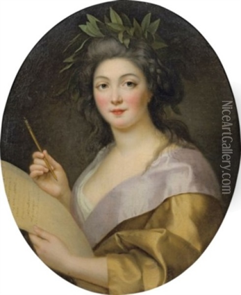 La Poesie (+ La Musique, 1783?; Pair) Oil Painting - Marie-Victoire Lemoine