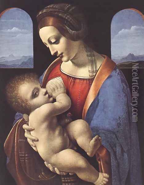 Madonna Litta c. 1490-91 Oil Painting - Leonardo Da Vinci