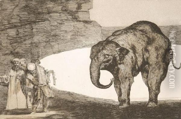 Quien Se Pondra El Cascabel Al Gato? (a Los Proverbios Sorozat Kiegeszito Lapja) Oil Painting - Francisco De Goya y Lucientes