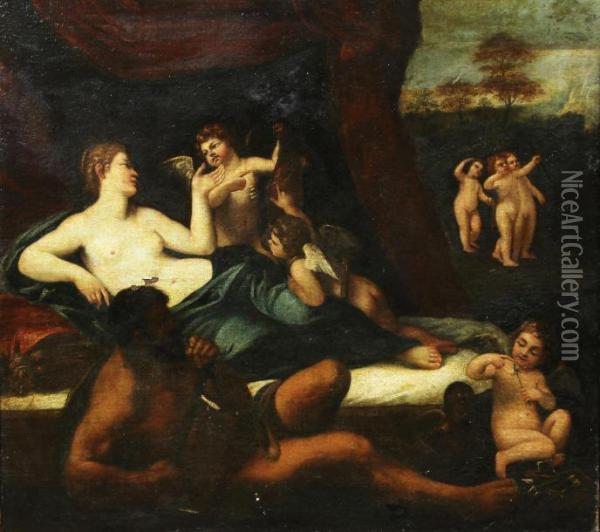 Venus Et Les Amours Oil Painting - Francesco Albane