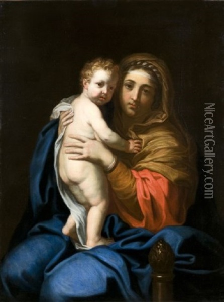 La Vierge A L'enfant Oil Painting - Charles Le Brun