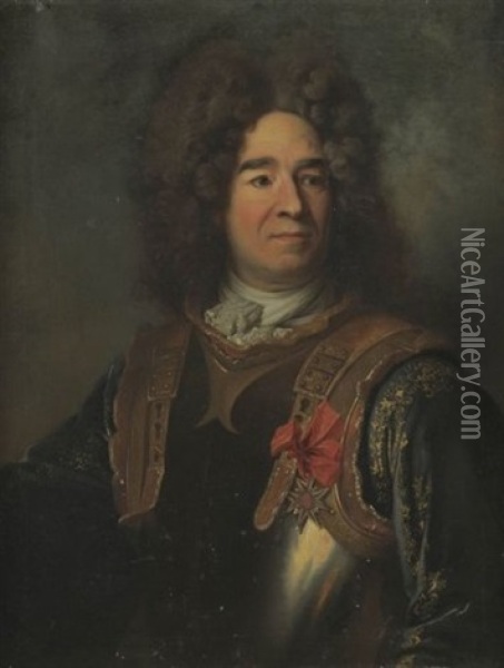 Portrait (jean-thomas, Comte De Berulle, Lieutenant General Des Armees Du Roi?) Oil Painting - Nicolas de Largilliere