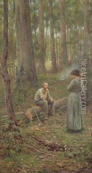 The Pioneer centre panel of a triptych 1904 Oil Painting - Frederick McCubbin