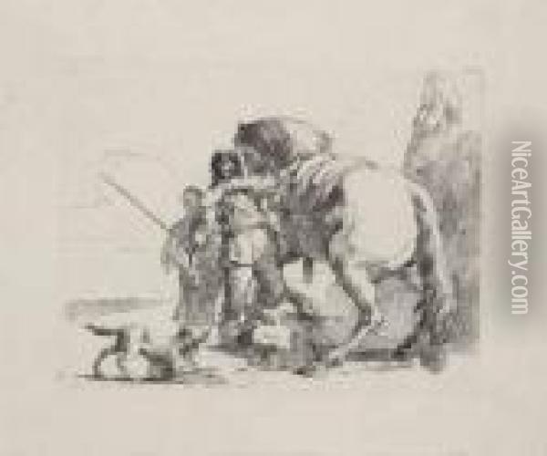 Cavaliere E Cavallo Oil Painting - Giovanni Battista Tiepolo