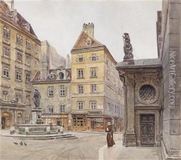 Franziskanerplatz In Vienna Oil Painting - Ernst Graner