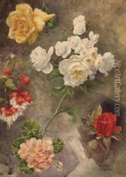 Rosas Oil Painting - Leandro Izaguirre