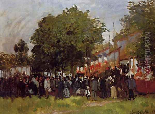 Fete At Argenteuil Oil Painting - Claude Oscar Monet
