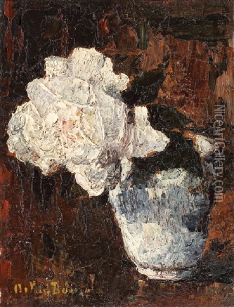 Cana Cu Trandafir Oil Painting - Octav Bancila