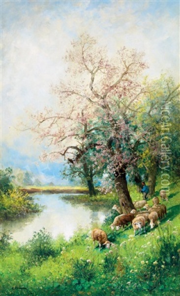 Spring By The River Oil Painting - Adolf Kaufmann
