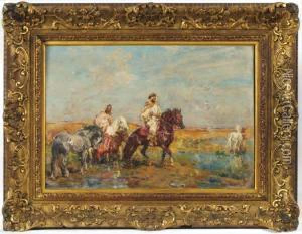 Deux Cavaliers Arabes Oil Painting - Henri Julien Rousseau