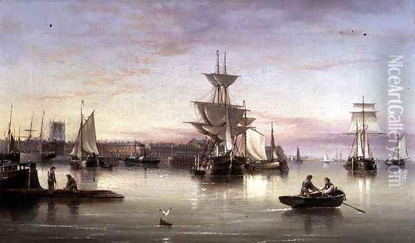 Hull from the Humber, 1874 Oil Painting - Henry Redmore