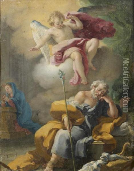 Le Songe De Saint Joseph Oil Painting - Mauro Gandolfi