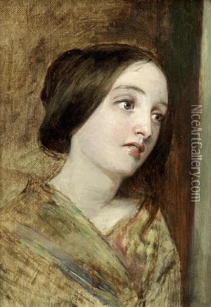 Study Of A Young Girl Oil Painting - William Powell Frith