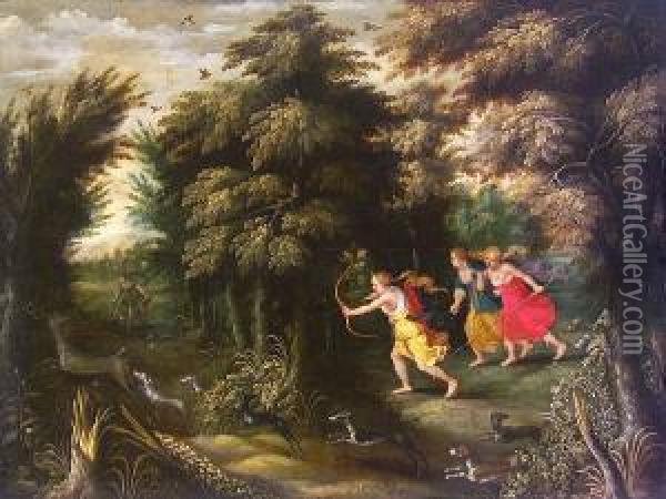 Diana The Huntress Oil Painting - Pieter Van Avont