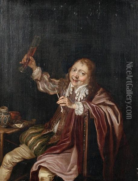 A Good Drink Oil Painting - Gerard Terborch