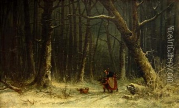 Snow Scene Oil Painting - James (Thomas J.) Northcote