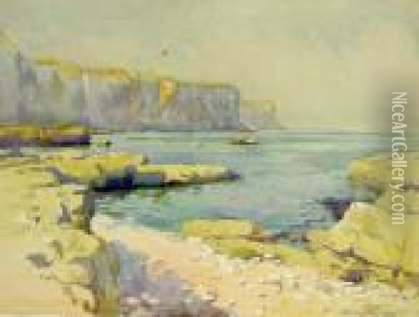 'bempton Cliffs', 'thornwick Bay Flamborough' Oil Painting - Harry Wanless