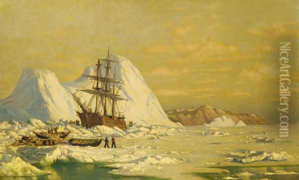 An Incident Of Whaling Oil Painting - William Bradford