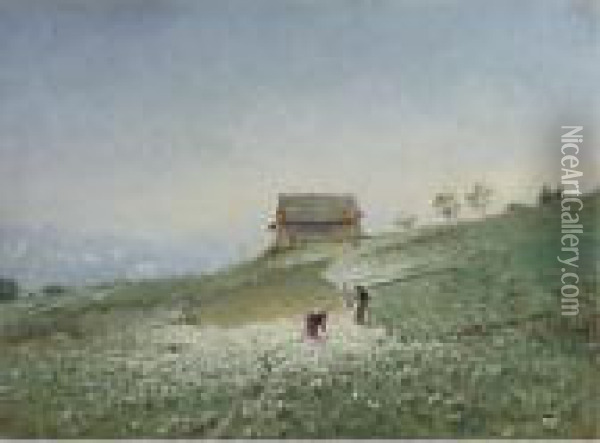 Laborers In The Field Oil Painting - Ivan Pavlovich Pokhitonov