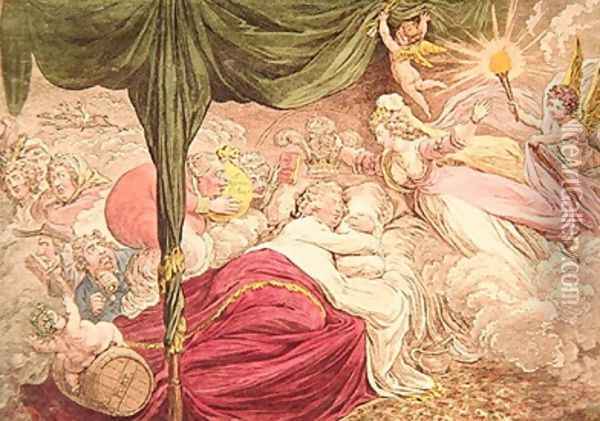 The Lovers Dream Oil Painting - James Gillray
