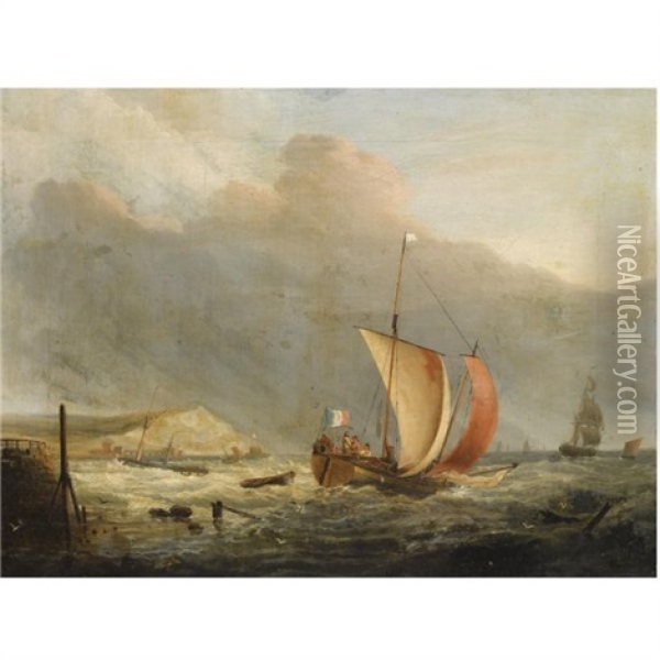 The Harbour Of Boulogne Oil Painting - Jacob Willem Gruyter
