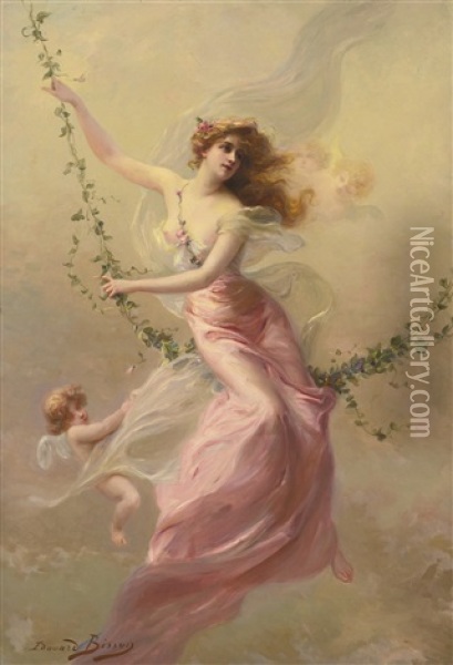 The Swing Oil Painting - Edouard Bisson