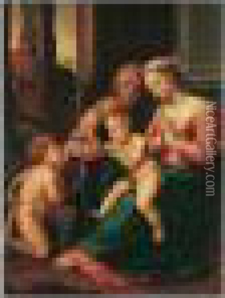 The Madonna Of Divine Love Oil Painting - Raphael (Raffaello Sanzio of Urbino)