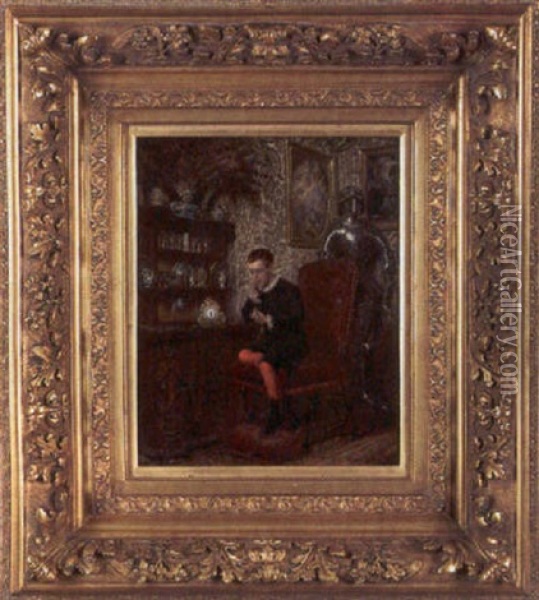 The Clockmaker's Apprentice Oil Painting - Gustav Zafaurek