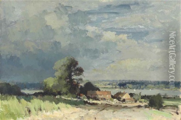 The Cloud Shadow, Suffolk Oil Painting - Edward Wilkins Waite