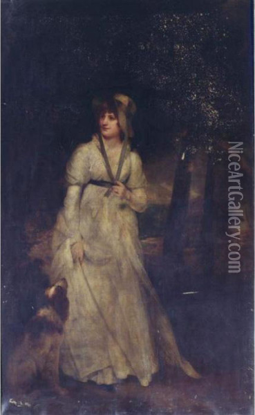 Portrait Of Mrs. Hatfield Oil Painting - Sir William Beechey