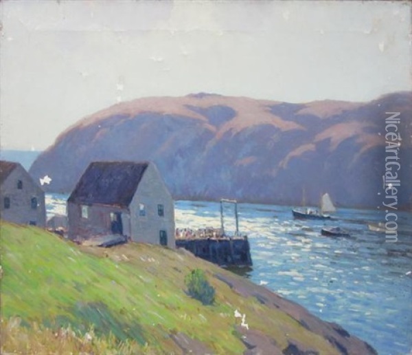 The Wharf Oil Painting - George J. Stengel