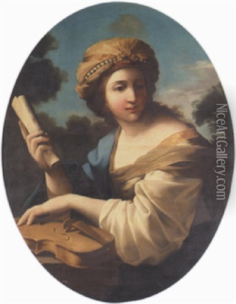 Saint Cecilia Oil Painting - Giovanni Francesco Romanelli