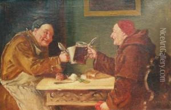 Two Monks Oil Painting - Carl Wagner