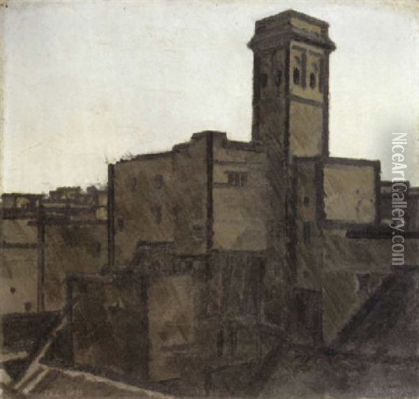 Fez, Minaret De Razaouin Oil Painting - Bernard Boutet De Monvel