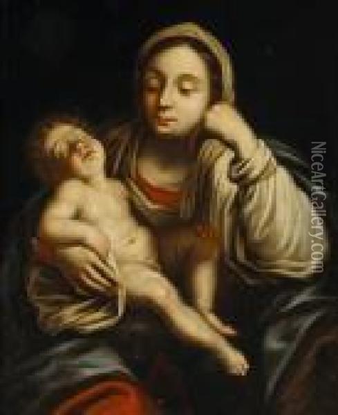 The Madonna With The Sleeping Christ Child Oil Painting - Guido Reni