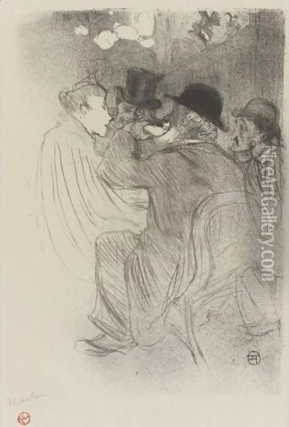 Au Moulin Rouge, Un Rude Oil Painting - Henri De Toulouse-Lautrec