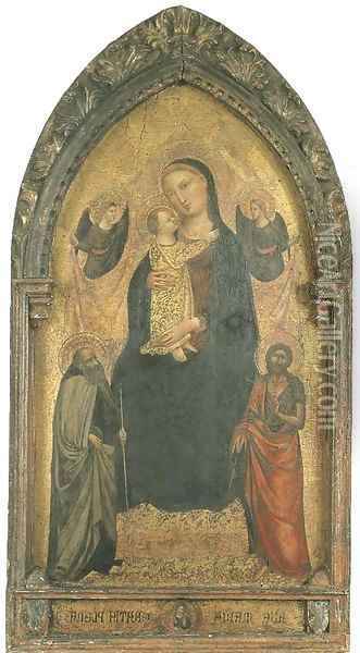 The Madonna and Child enthroned Oil Painting - Bicci Di Lorenzo