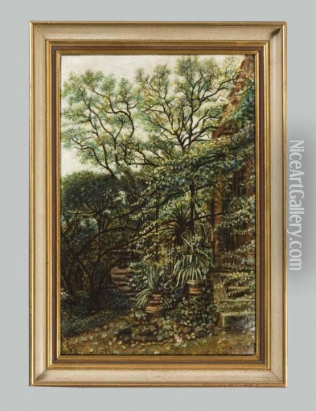 Skizze Aus Dem Garten Des Malers Herwegen In Munchen Oil Painting - Wilhelm Joseph Niessen