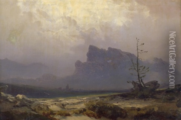 Tal In Den Tiroler Hochalpen Mit Nebelschwaden Oil Painting - Friedrich Johann C.E. Preller the Elder
