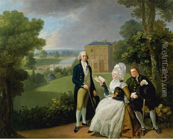 Portrait Of The Sayer Family Oil Painting - Johann Zoffany