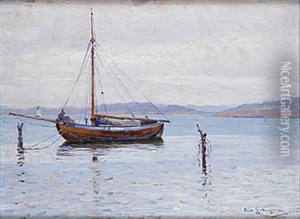 Fiskebat (fjellbacka) Oil Painting - Carl (August) Johansson