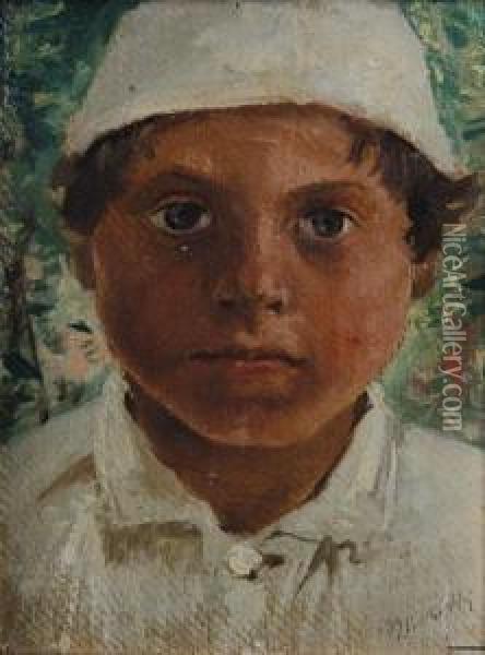 Portrait Of A Young Boy Oil Painting - Francesco Paolo Michetti